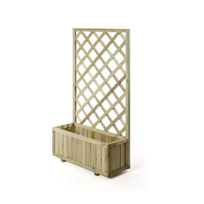 Fioriera con grigliato in legno impregnato 90x3x180h cm Verdelook