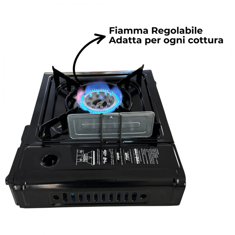 Fornello a gas da campeggio in valigetta