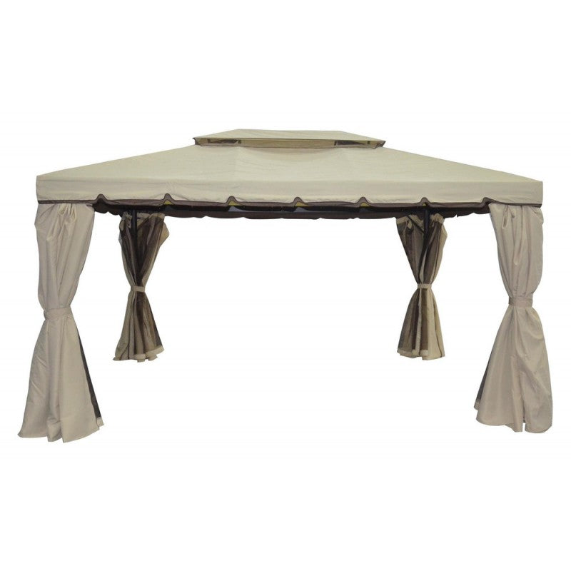Gazebo da giardino Roma con tende laterali 3x4m