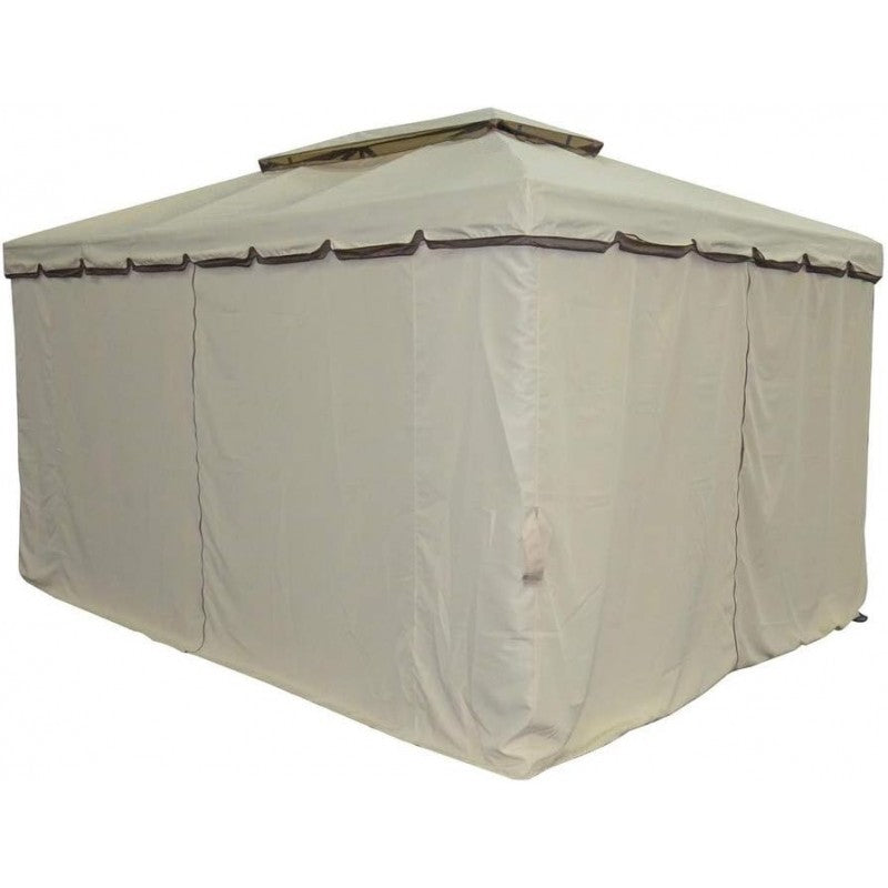 Gazebo da giardino Roma con tende laterali 3x4m