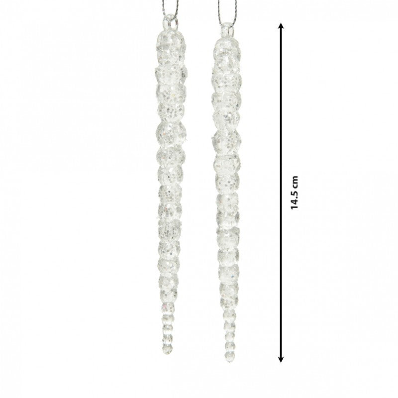 Ghiacciolo Acrilico con Glitter trasparente