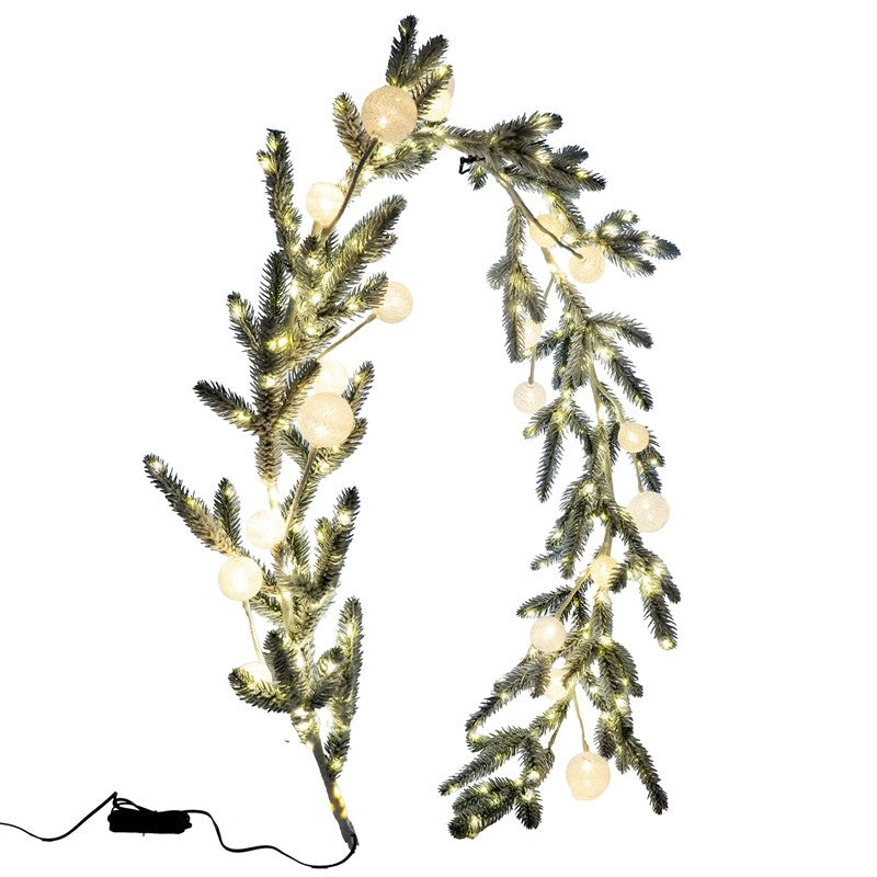 Ghirlanda natalizia innevata 180 cm con 300 led