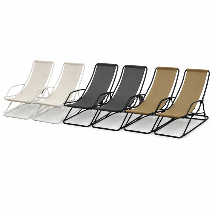 Coppia Sdraio Pieghevoli Gladys in acciaio e textilene Xone