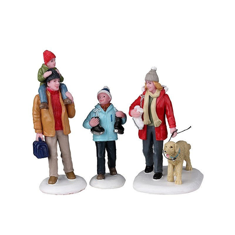 Set 3 pezzi soggetti pattinaggio in famiglia | Lemax - Perrone Shop