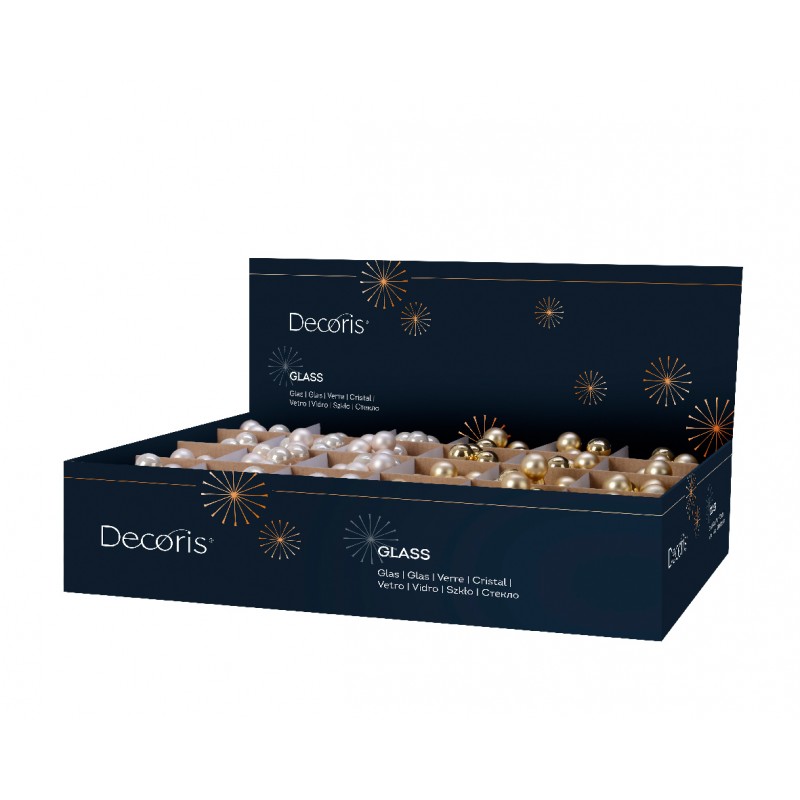 Grappolo Palline di Natale in vetro lucido e opaco