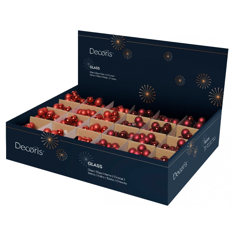 Grappolo Palline di Natale in vetro lucido e opaco