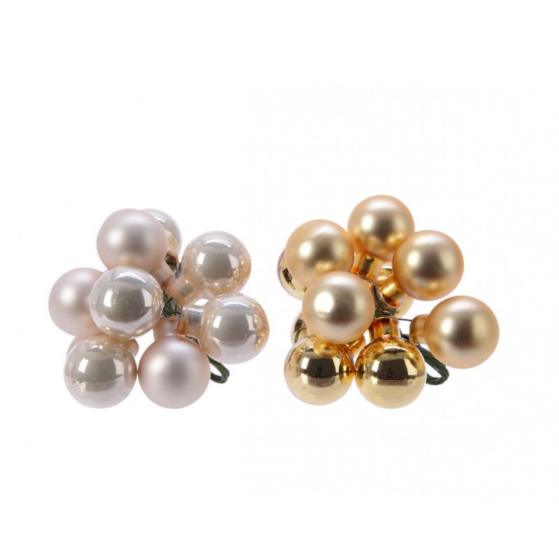 Grappolo Palline di Natale in vetro lucido e opaco