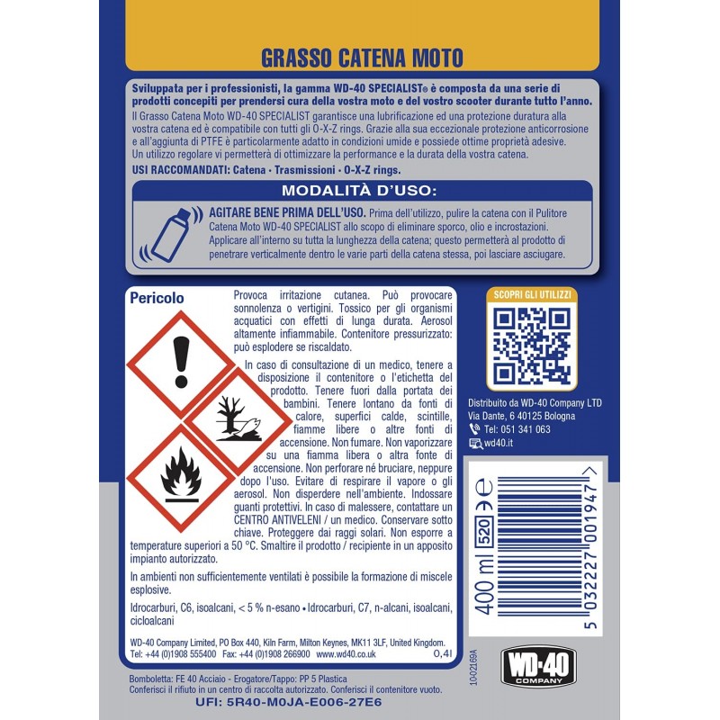 Specialist Grasso Catena Condizioni umide 400ml | WD-40