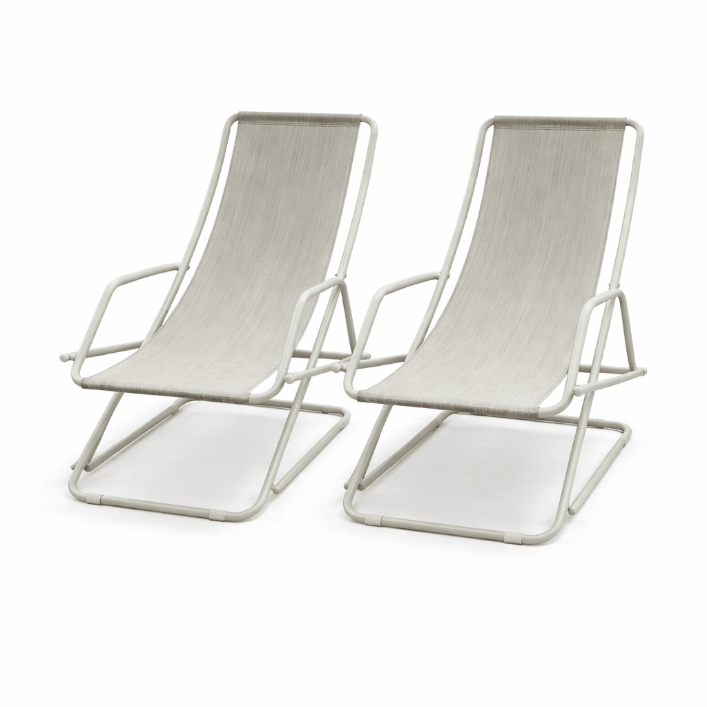 Coppia Sdraio Pieghevoli Gladys in acciaio e textilene Xone - Perrone Shop