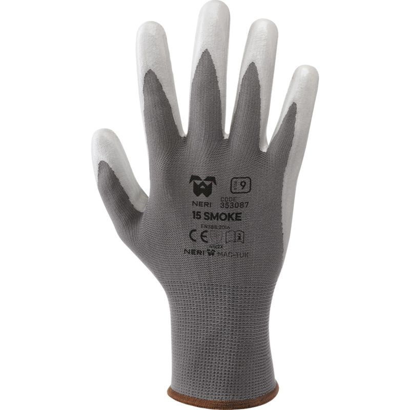 Guanti 15 Smoke a filo continuo in poliestere-nitrile