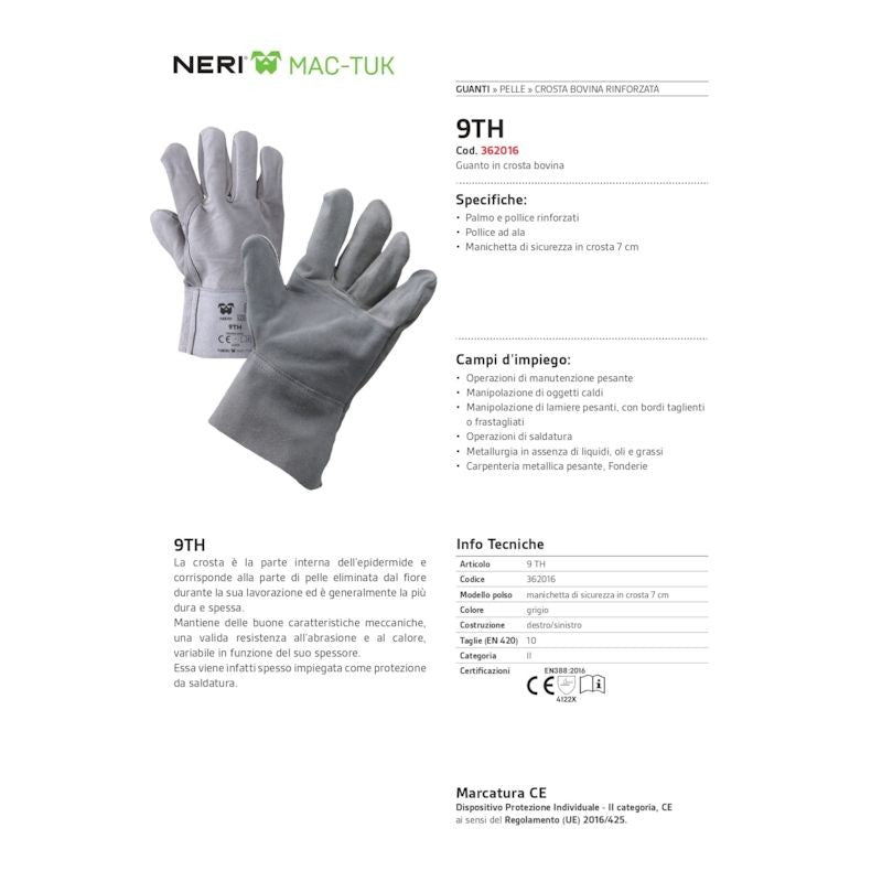 Guanti crosta bovina