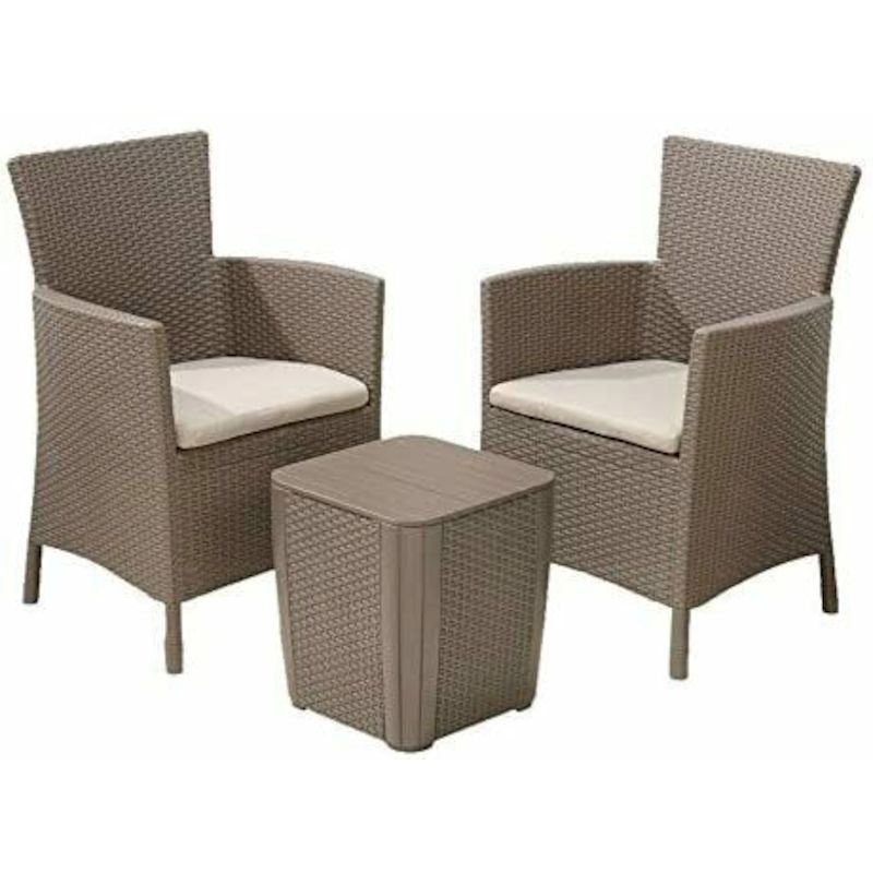 Set da giardino con cuscini cappuccino Iowa Balcony Keter