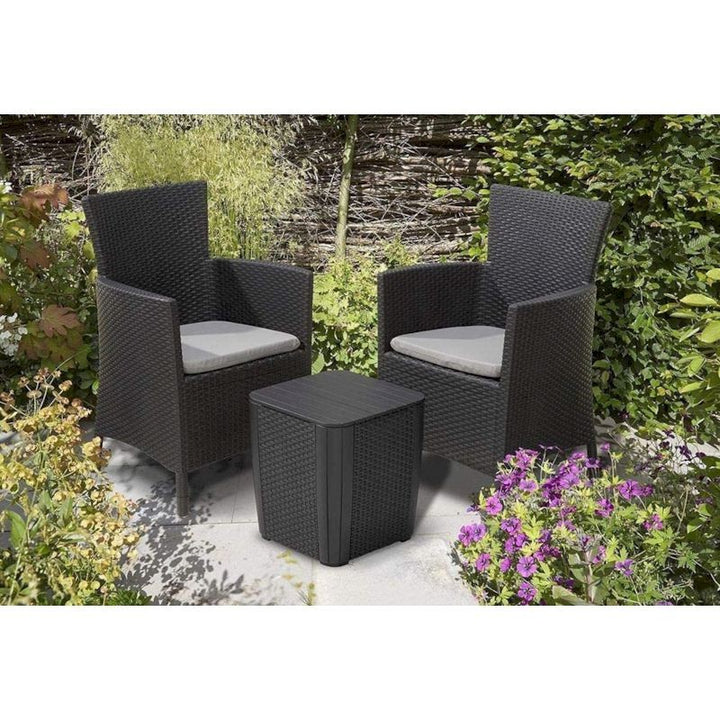 Set da giardino con cuscini grafite Iowa Balcony Keter