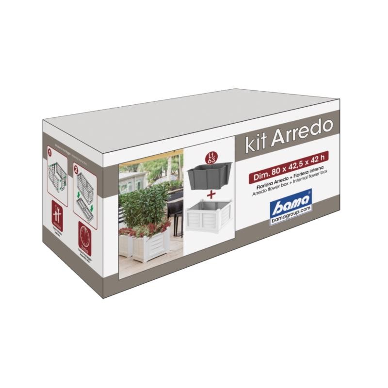 Kit Fioriera Arredo Cappuccino 80cm