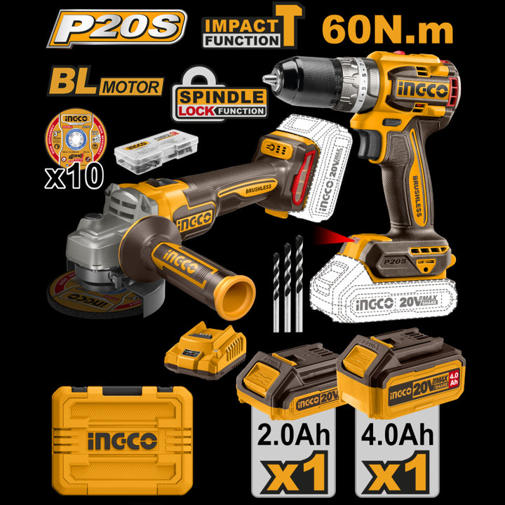 Kit Smerigliatrice Cagli21154 + Trapano Cidli20602 C/valig.