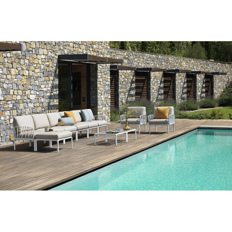 Divano modulare da esterno bianco e grigio Komodo 5 Nardi