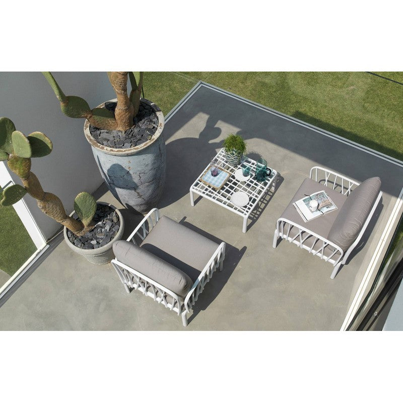 Divano modulare da esterno bianco e grigio Komodo 5 Nardi