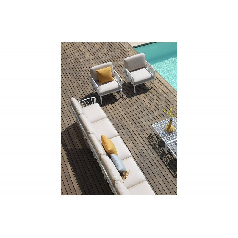 Divano modulare da esterno bianco e grigio Komodo 5 Nardi