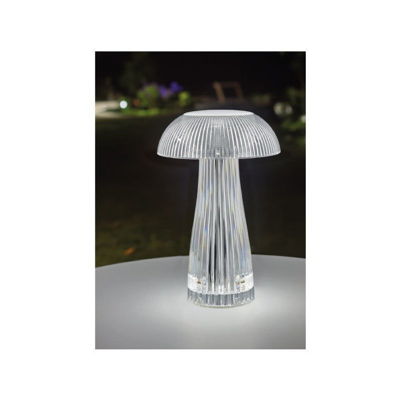 Lampada ricaricabile a fungo trasparente