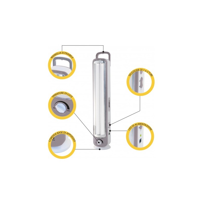 Lampada di emergenza ricaricabile piatta