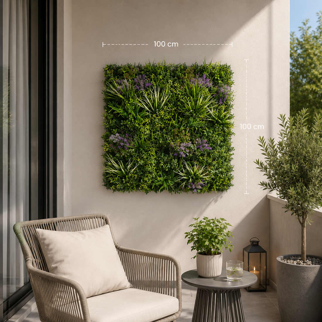 Siepe Artificiale 3D Lavanda 100x100 cm | Xone
