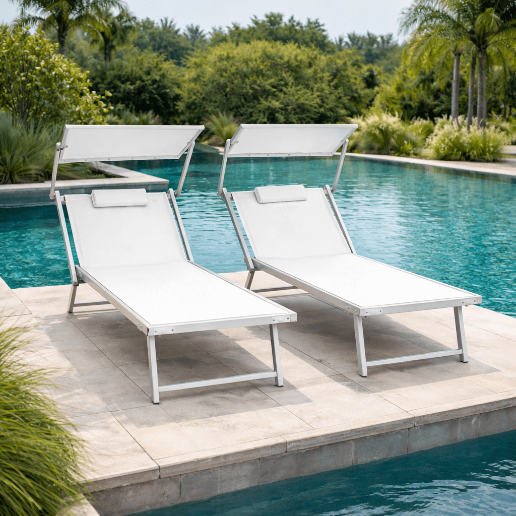 Lettino prendisole bianco Spiaggia Pro Xone - Perrone Shop