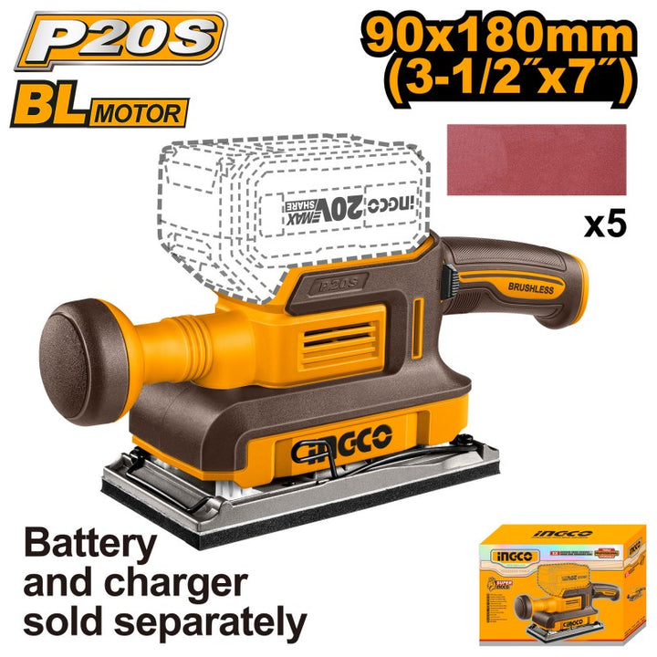 Levigatrice a batteria brushless 90x180mm - Nuda