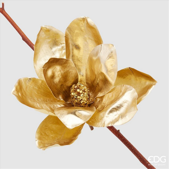 Fiore artificiale Magnolia metallica con clip EDG