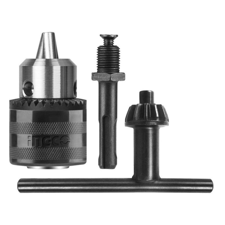 Mandrino 13 mm con chiave e adattatore Ingco