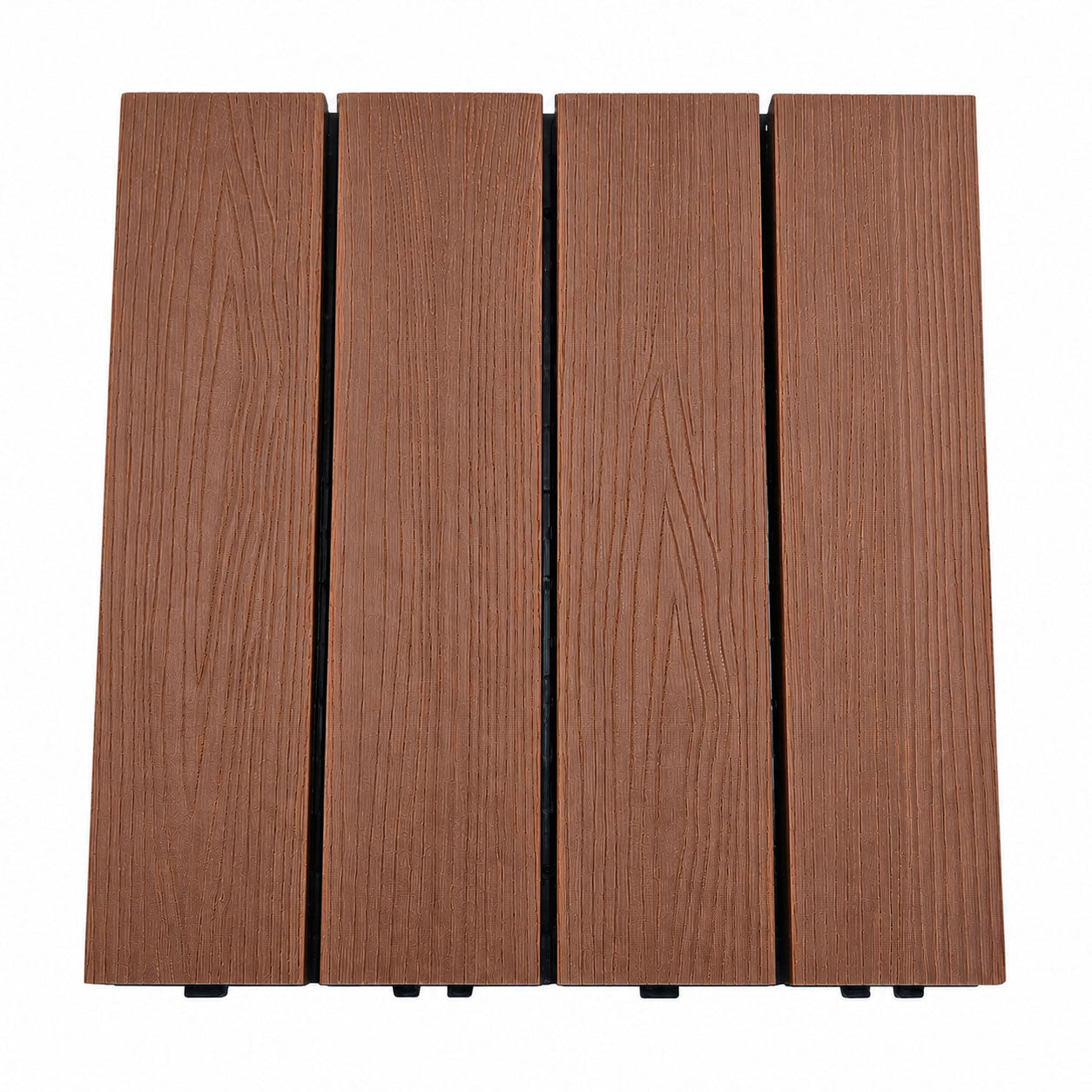 Set Piastrelle WPC a incastro click da esterno effetto legno 30x30 cm - 9 pezzi