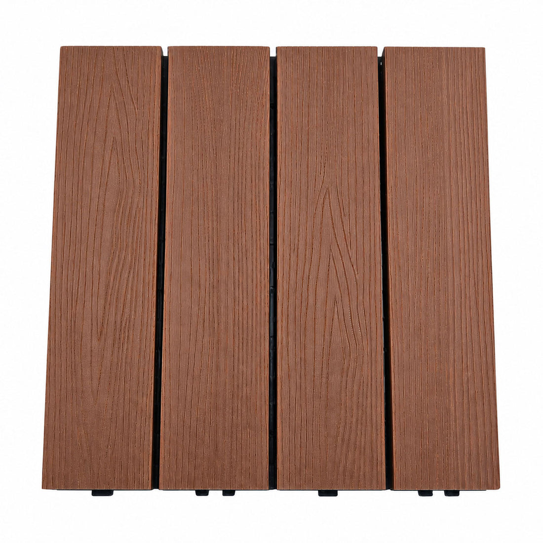 Set Piastrelle WPC a incastro click da esterno effetto legno 30x30 cm - 9 pezzi