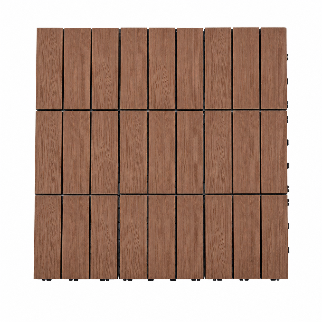 Set Piastrelle WPC a incastro click da esterno effetto legno 30x30 cm - 9 pezzi