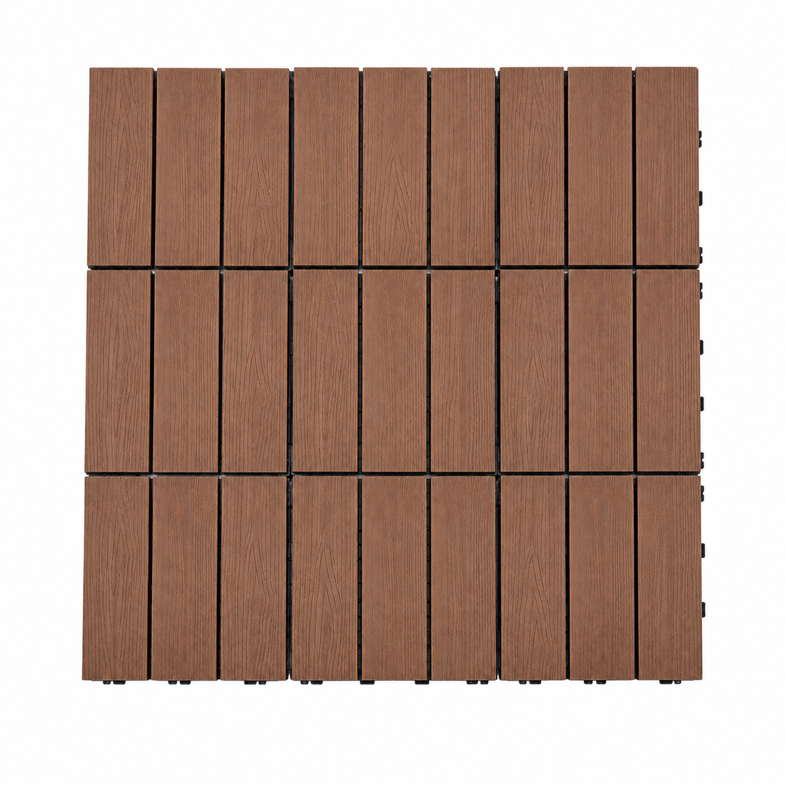 Set Piastrelle WPC a incastro click da esterno effetto legno 30x30 cm - 9 pezzi