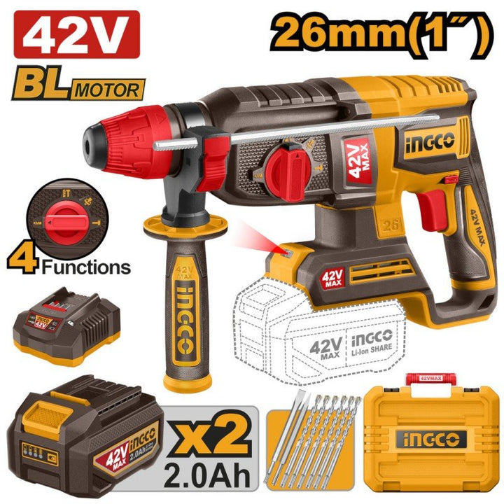 Martello demolitore 26MM 42V con 2 batterie - Perrone Shop