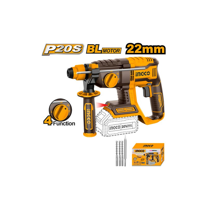 Martello Demolitore A Batteria 20v 4 Funz. Brushless Nudo