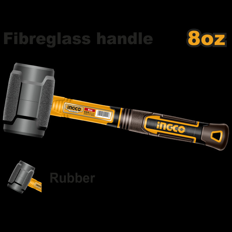 Martello gomma nera impugnatura in vetroresina 220gr