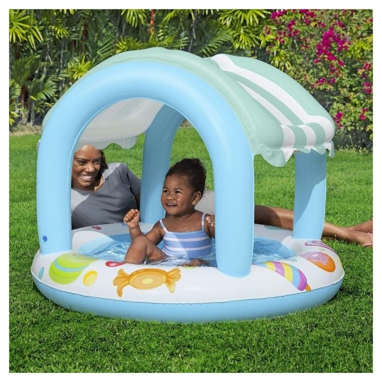 Piscina Gonfiabile Bestway Sweet Shoppe con Parasole e Fondo Morbido - Perrone Shop