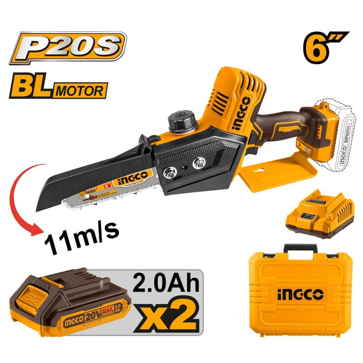Mini Elettrosega 20V Con 2 Batterie, Caricabatteria e Valigetta