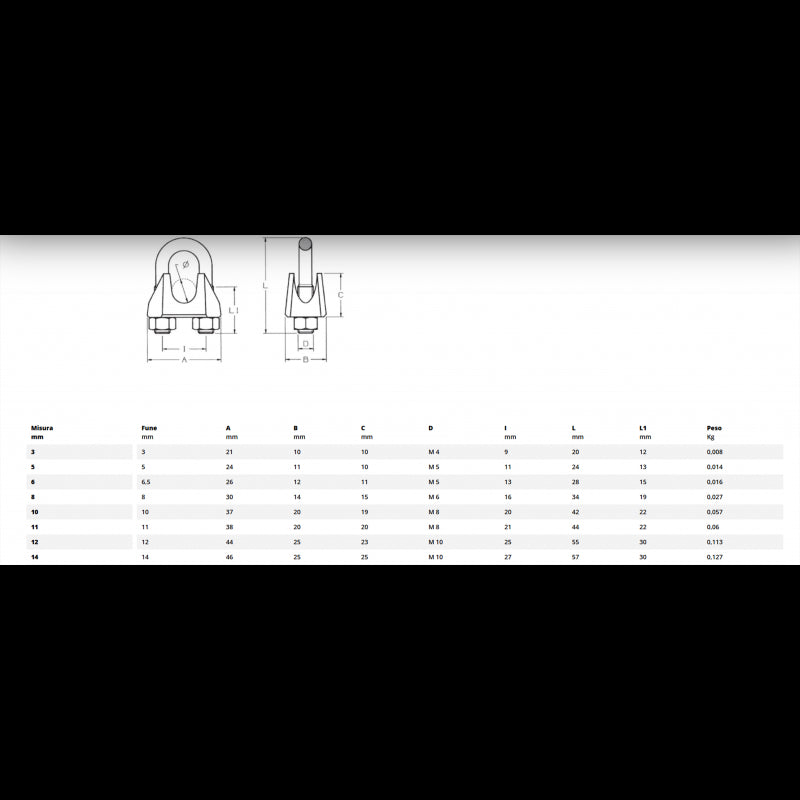 Morsetto zincato DIN 741