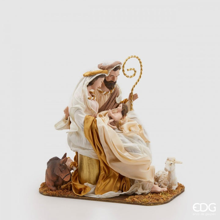 Nativita Tessuto Seduti altezza 30 cm  Bianco/Oro|EDG