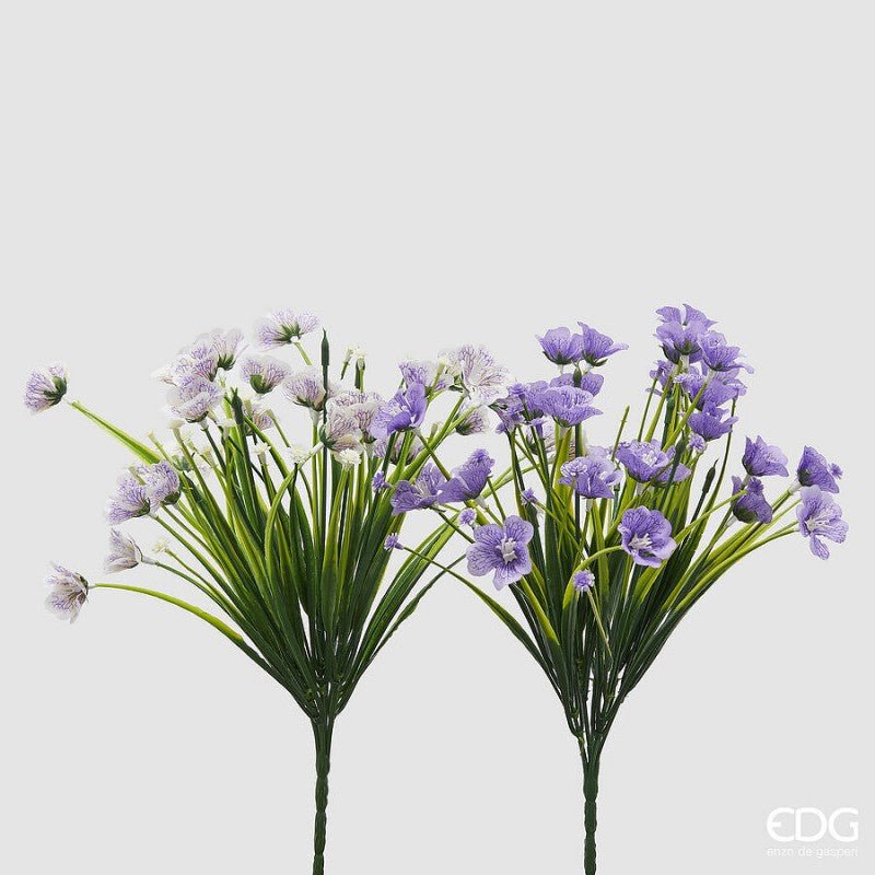 Fiori artificiali Nemophila Cespuglio Bianco/Lilla | EDG - Perrone Shop