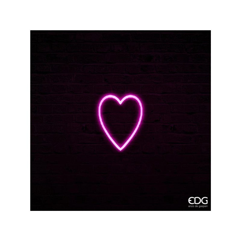 Neonled cuore a 2 facce rosa h30cm| EDG