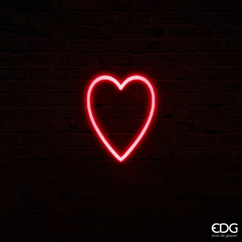 Neonled cuore a 2 facce rosso h30cm| EDG