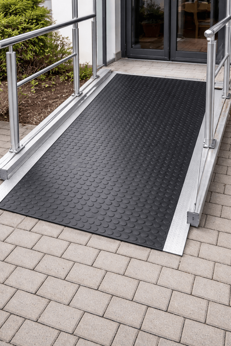 Pavimento bullonato antiscivolo in PVC nero - Perrone Shop