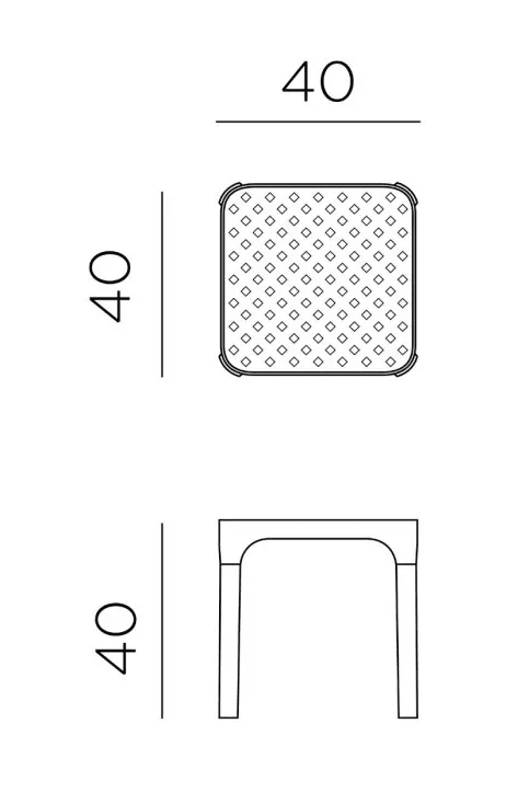 Tavolo quadrato Net 40cm Nardi - Perrone Shop