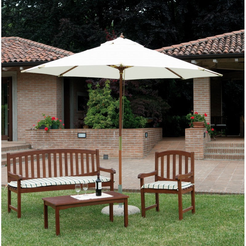 Ombrellone da giardino 3m in legno indonesiano Moia