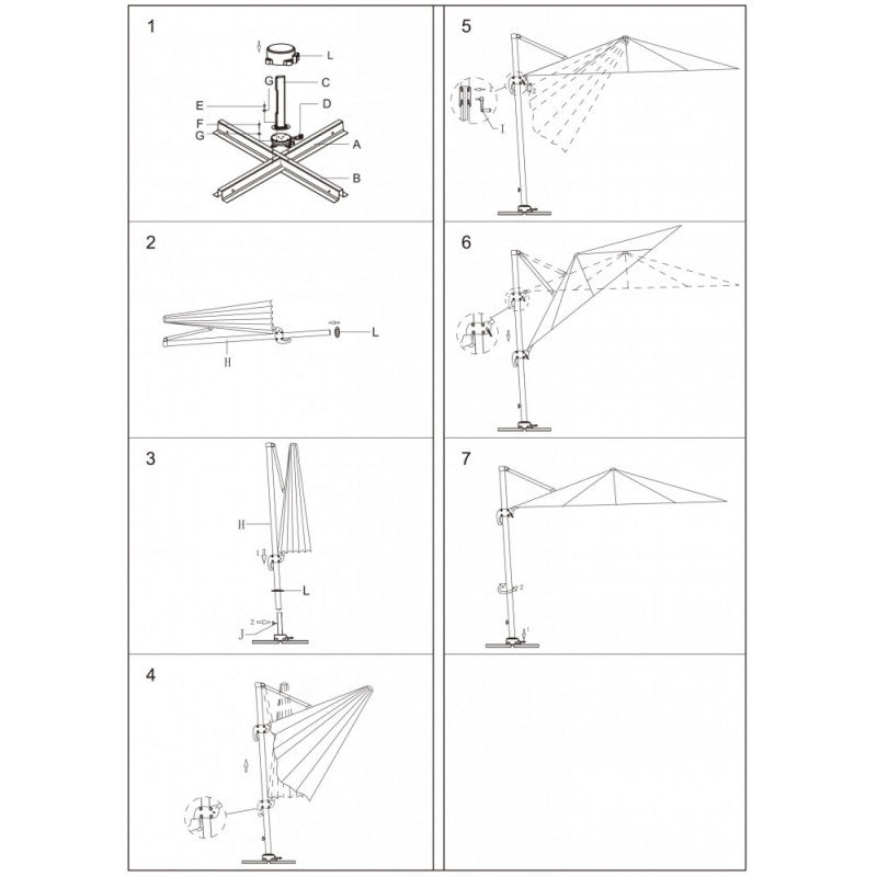 Ombrellone Saturno da Giardino Bianco| Cosma