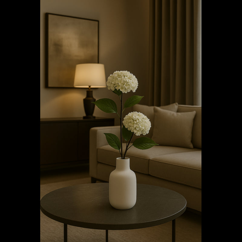 Fiore Artificiale Ortensia Chic  Altezza 80 cm Bianco|EDG