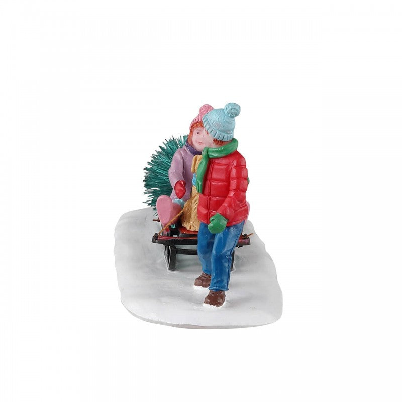 Paesaggio Bambini Albero Con Slittino | Lemax