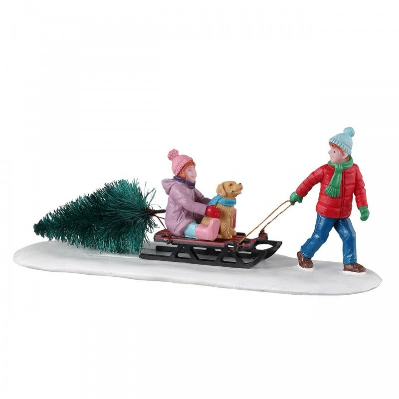 Paesaggio Bambini Albero Con Slittino | Lemax